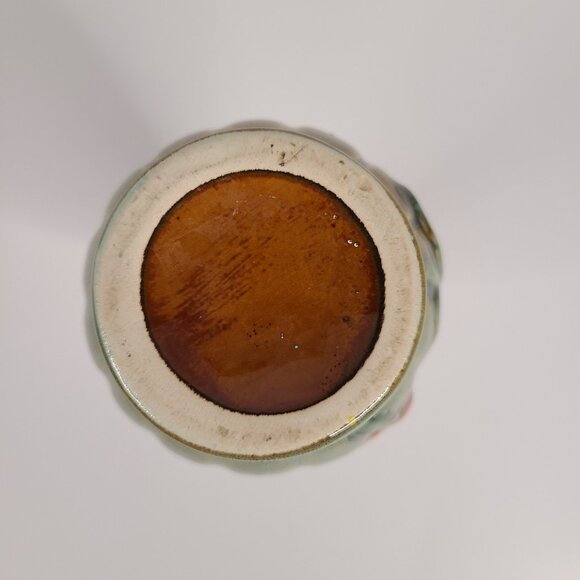 Small Ceramic Vase Light Green with Blue Bird and Flowers - Picture 6 of 6